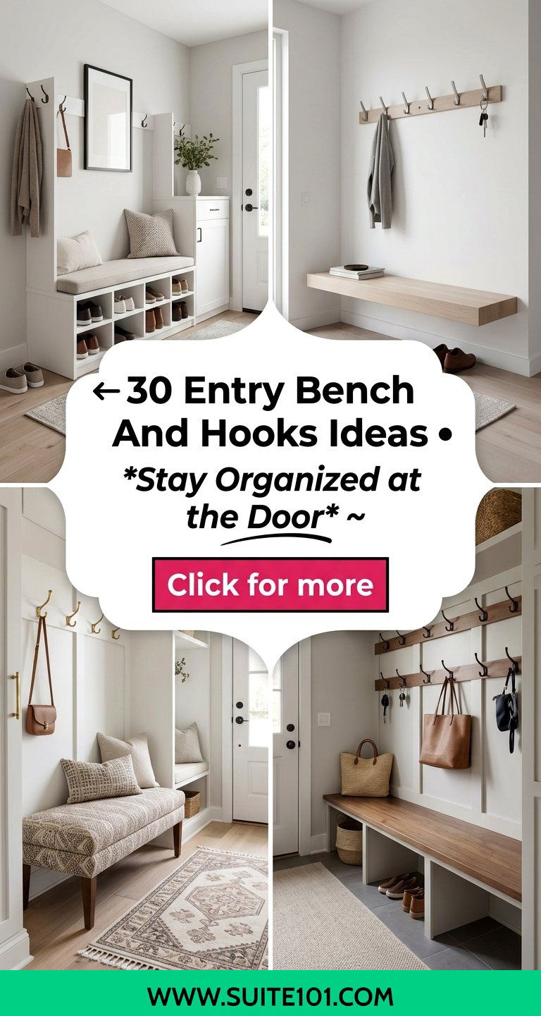 30 Entry Bench And Hooks Ideas to Stay Organized at the Door - 30 Entry Bench And Hooks Ideas to Stay Organized at the Door