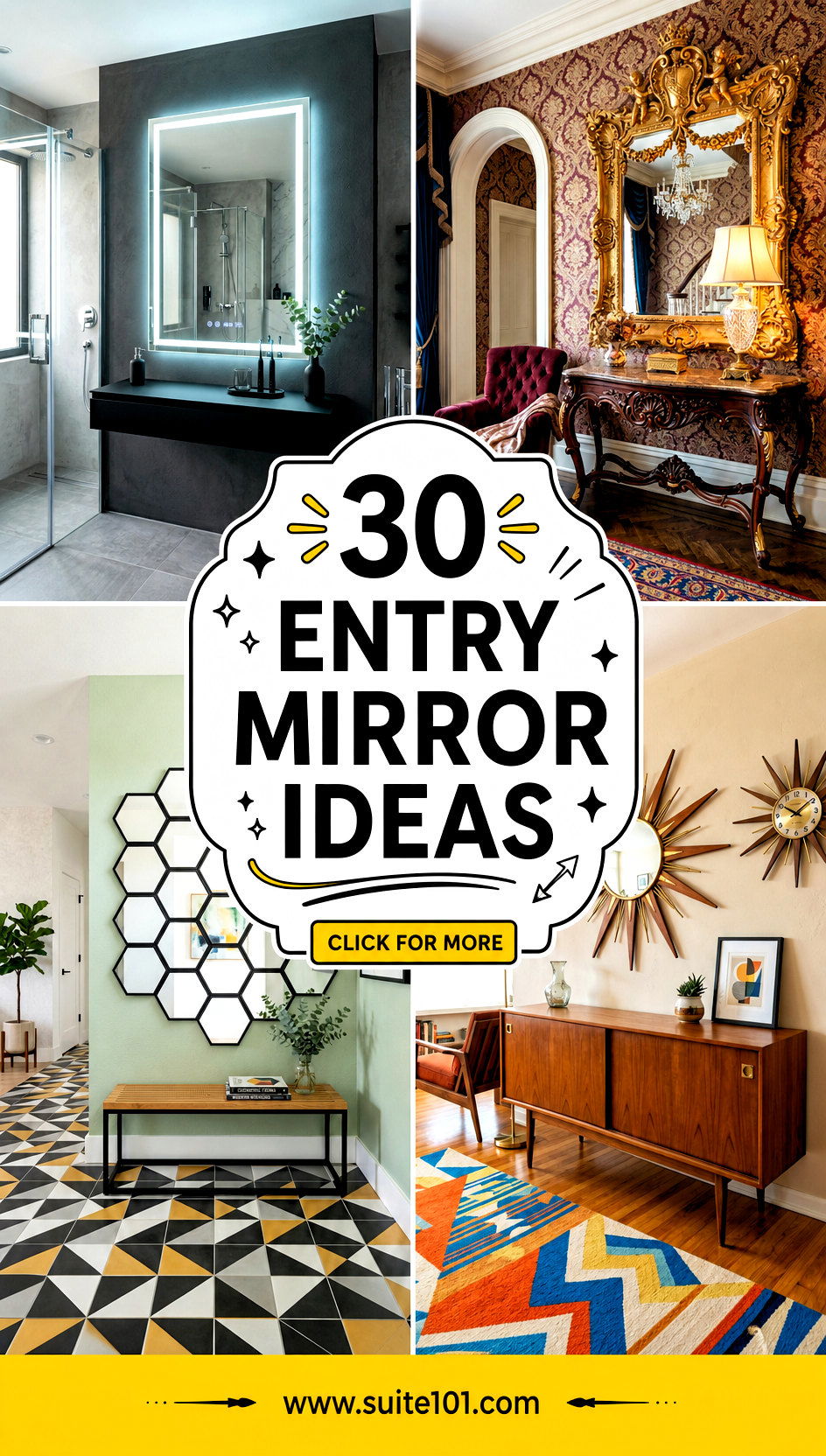 30 Entry Mirror Ideas to Brighten Your Front Entryway Today - 30 Entry Mirror Ideas to Brighten Your Front Entryway Today
