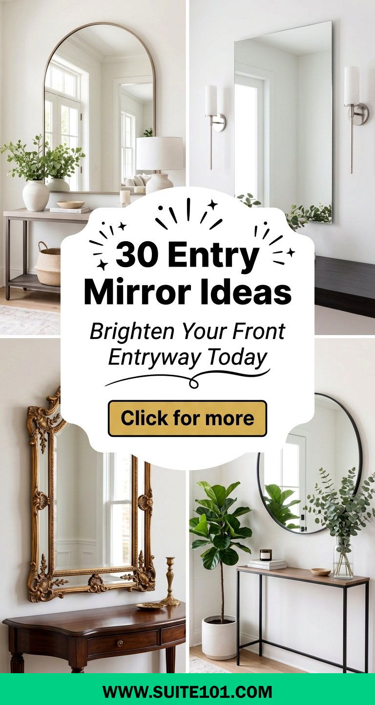 30 Entry Mirror Ideas to Brighten Your Front Entryway Today - 30 Entry Mirror Ideas to Brighten Your Front Entryway Today