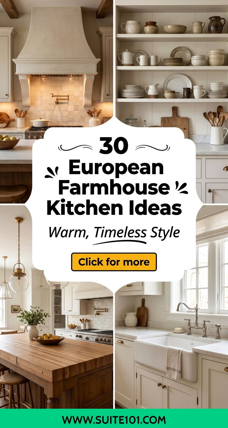 30 European Farmhouse Kitchen Ideas for Warm, Timeless Style - Suite 101