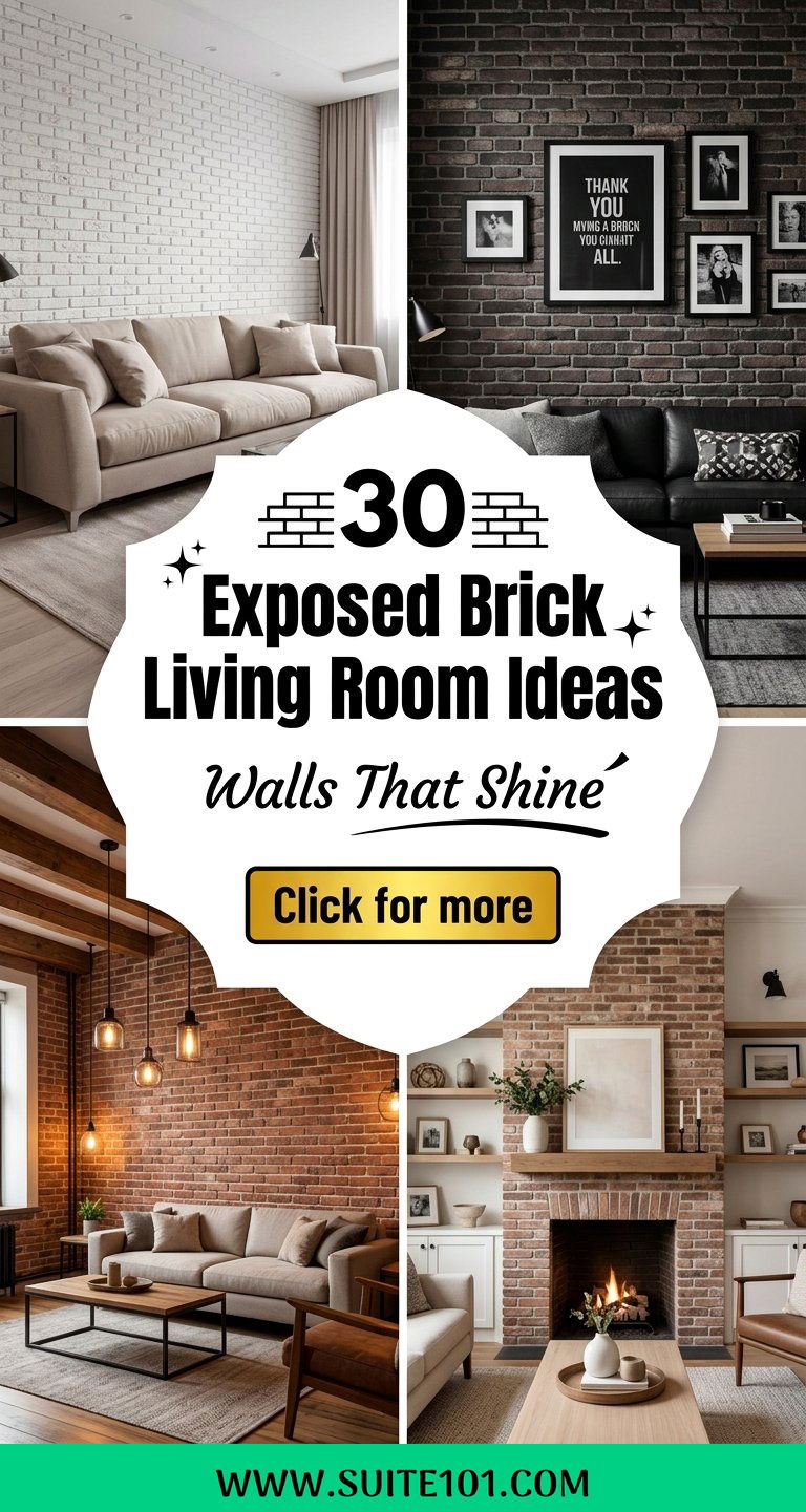 30 Exposed Brick Living Room Ideas That Make Walls Shine - 30 Exposed Brick Living Room Ideas That Make Walls Shine
