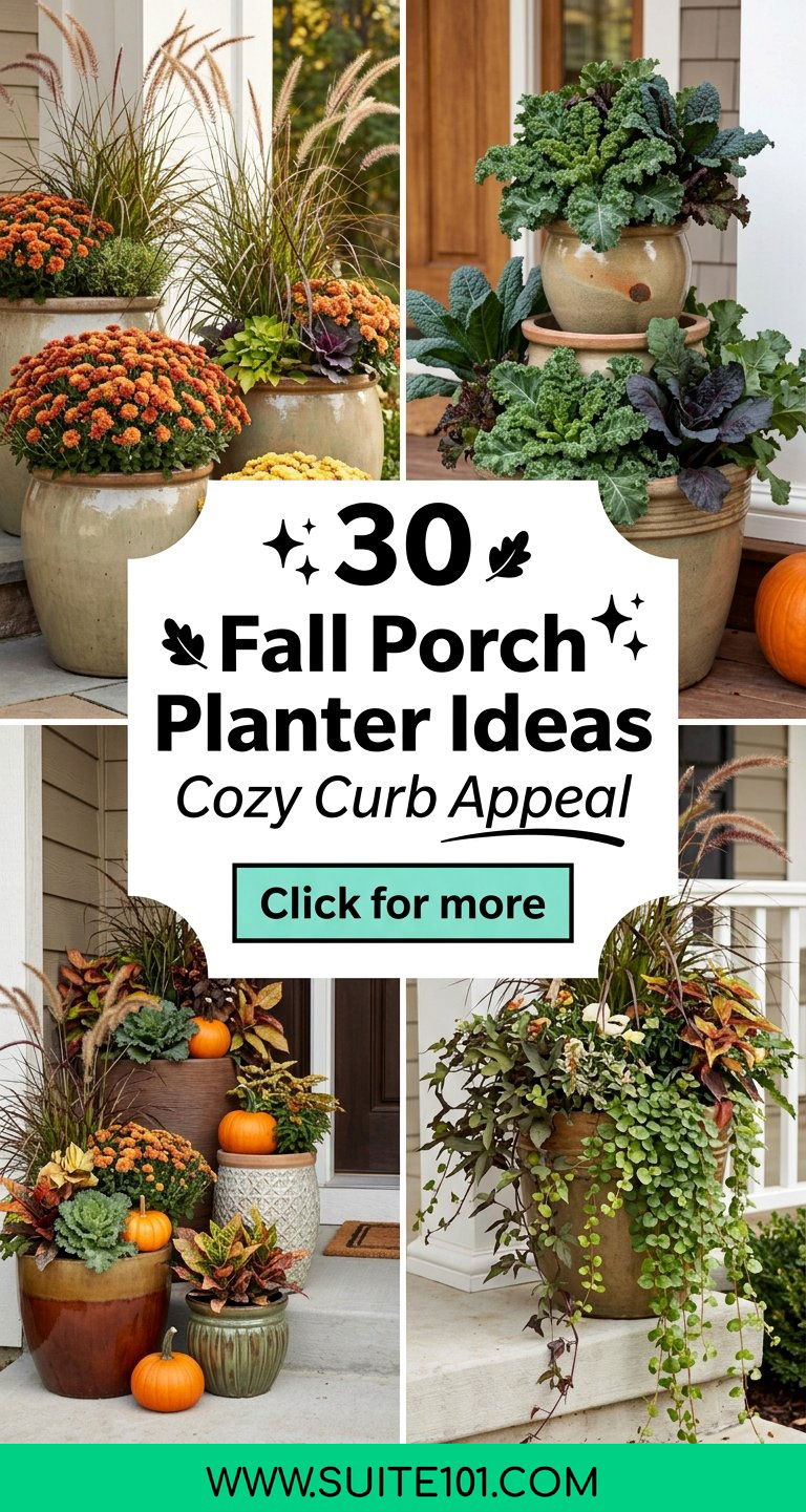 30 Fall Porch Planter Ideas for Cozy Curb Appeal All Season - 30 Fall Porch Planter Ideas for Cozy Curb Appeal All Season