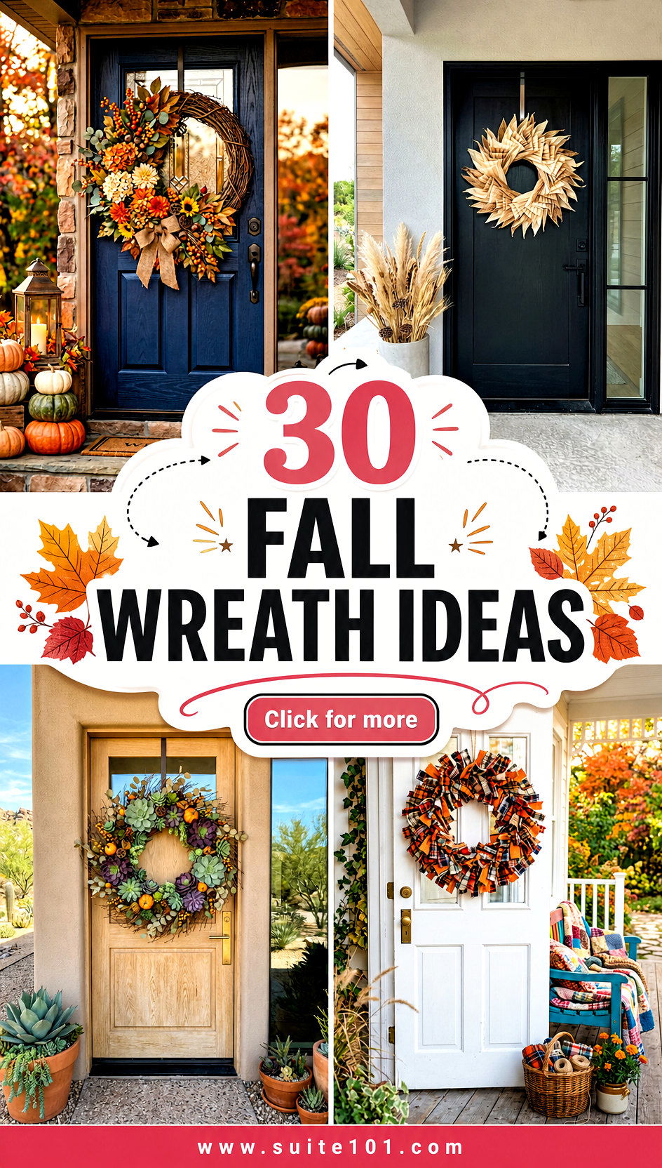 30 Fall Wreath Ideas to Upgrade Your Front Door Instantly - 30 Fall Wreath Ideas to Upgrade Your Front Door Instantly