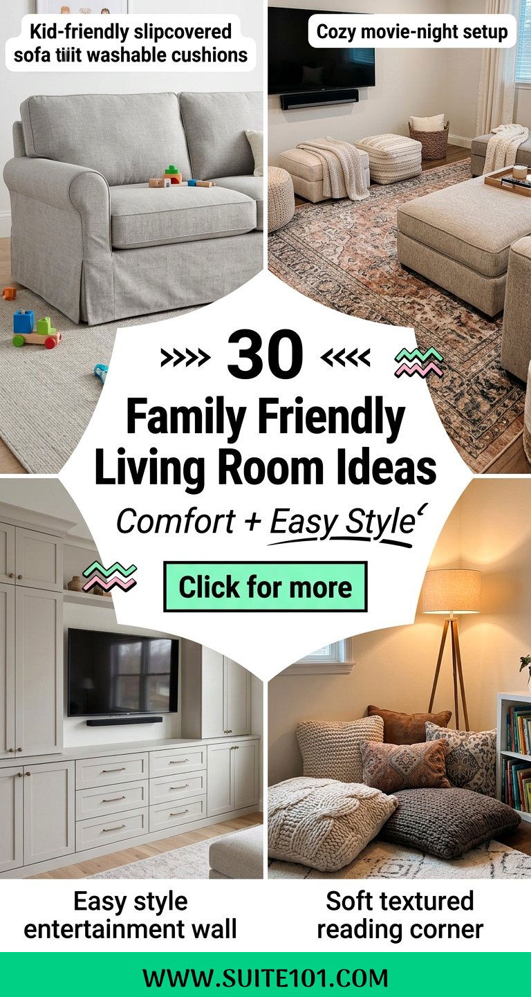 30 Family Friendly Living Room Ideas for Comfort and Easy Style - 30 Family Friendly Living Room Ideas for Comfort and Easy Style