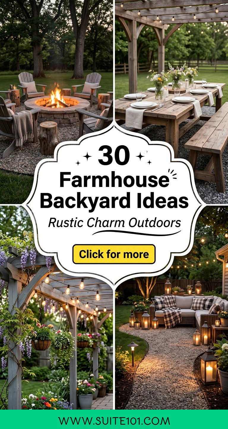 30 Farmhouse Backyard Ideas for Rustic Charm and Outdoor Fun - 30 Farmhouse Backyard Ideas for Rustic Charm and Outdoor Fun