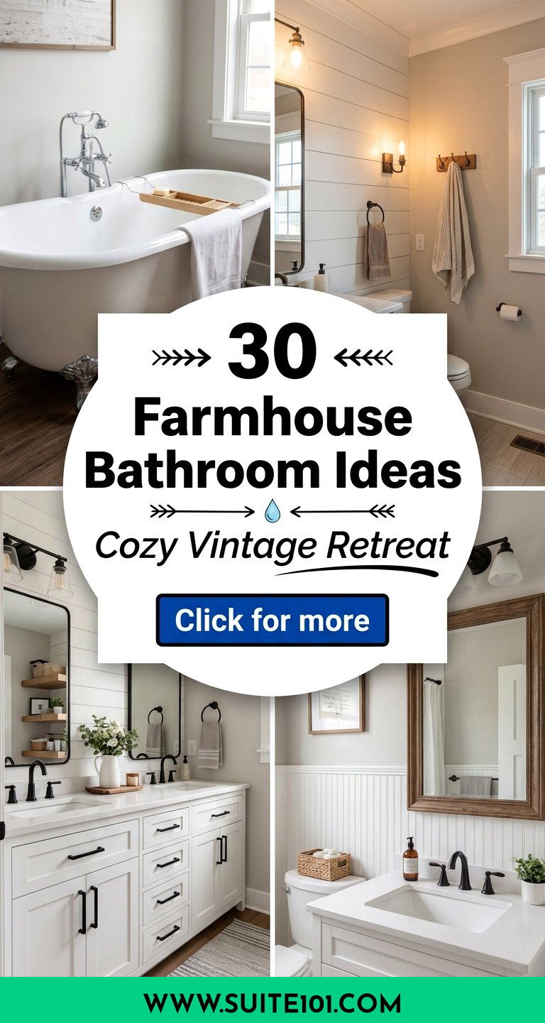 30 Farmhouse Bathroom Ideas to Create a Cozy Vintage Retreat - 30 Farmhouse Bathroom Ideas to Create a Cozy Vintage Retreat