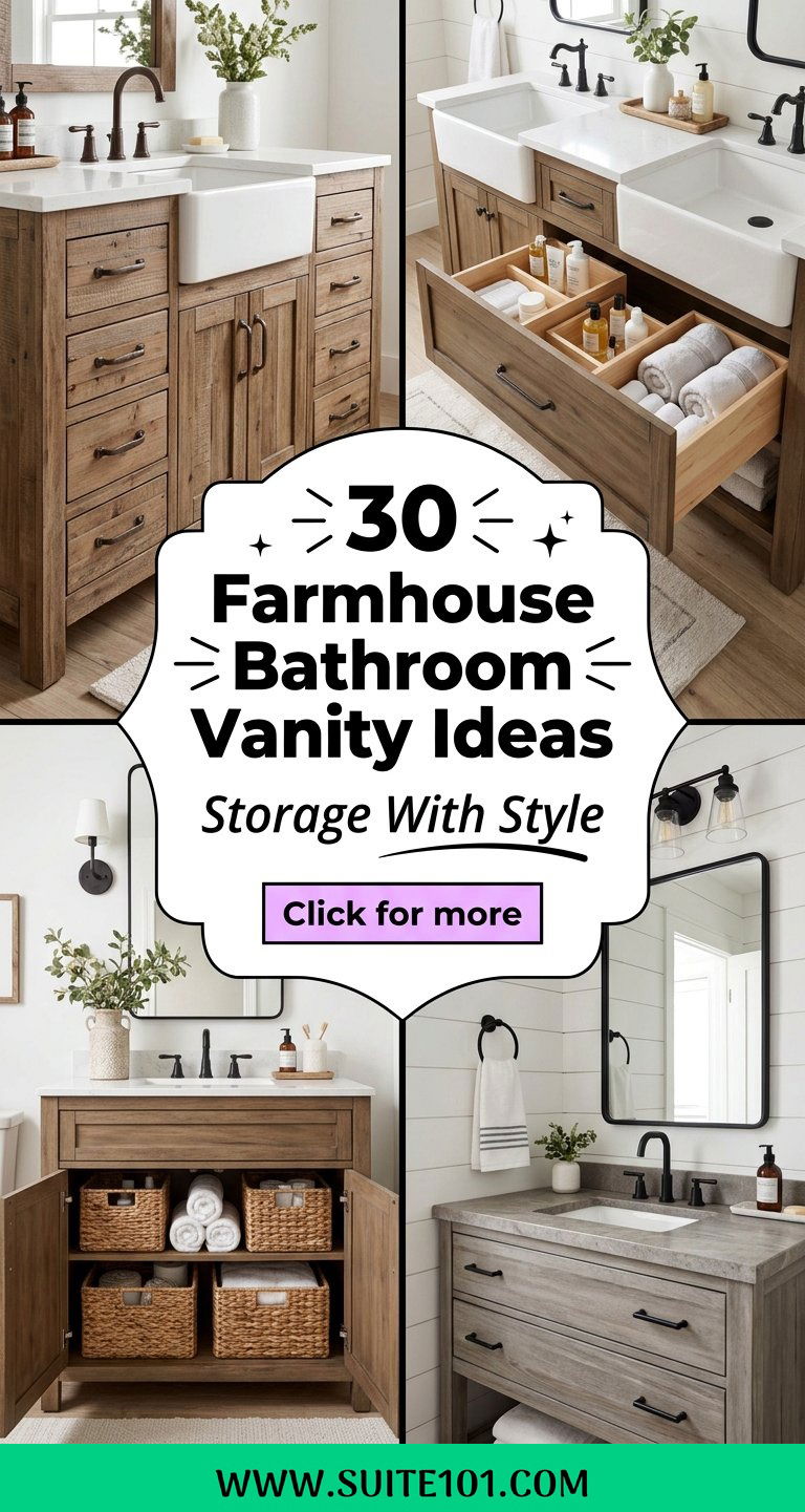 30 Farmhouse Bathroom Vanity Ideas for Storage With Style - 30 Farmhouse Bathroom Vanity Ideas for Storage With Style