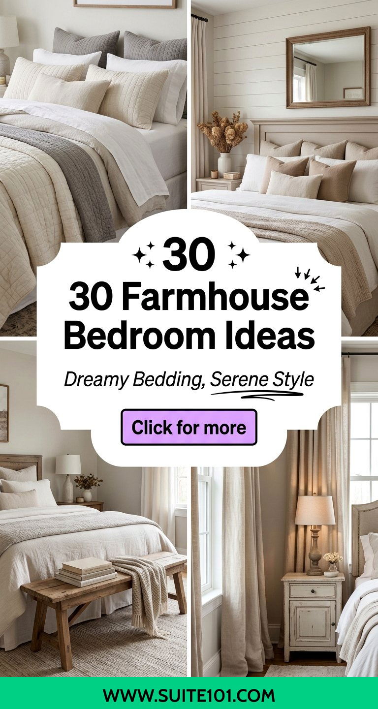 30 Farmhouse Bedroom Ideas for Dreamy Bedding and Serene Style - 30 Farmhouse Bedroom Ideas for Dreamy Bedding and Serene Style