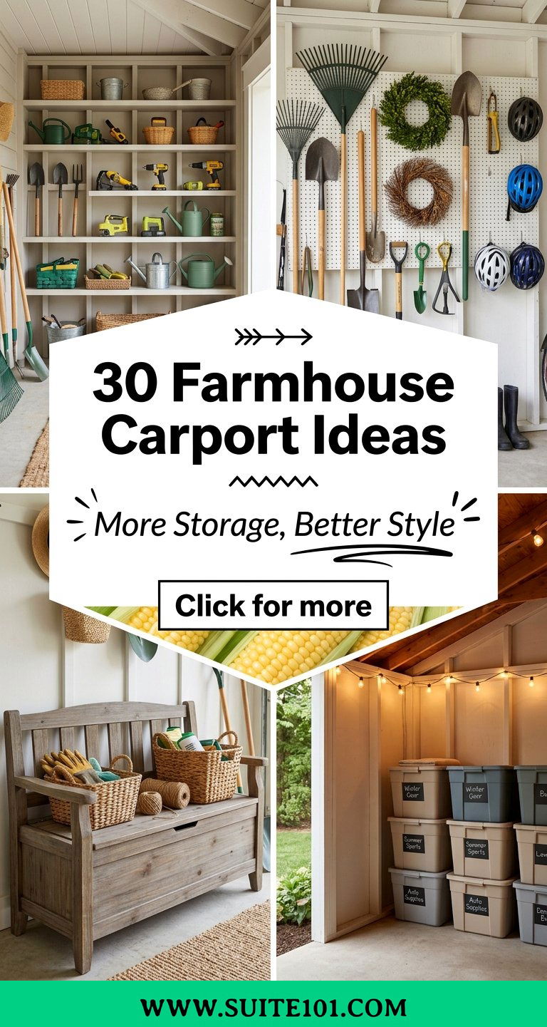 30 Farmhouse Carport Ideas to Upgrade Storage and Style - 30 Farmhouse Carport Ideas to Upgrade Storage and Style