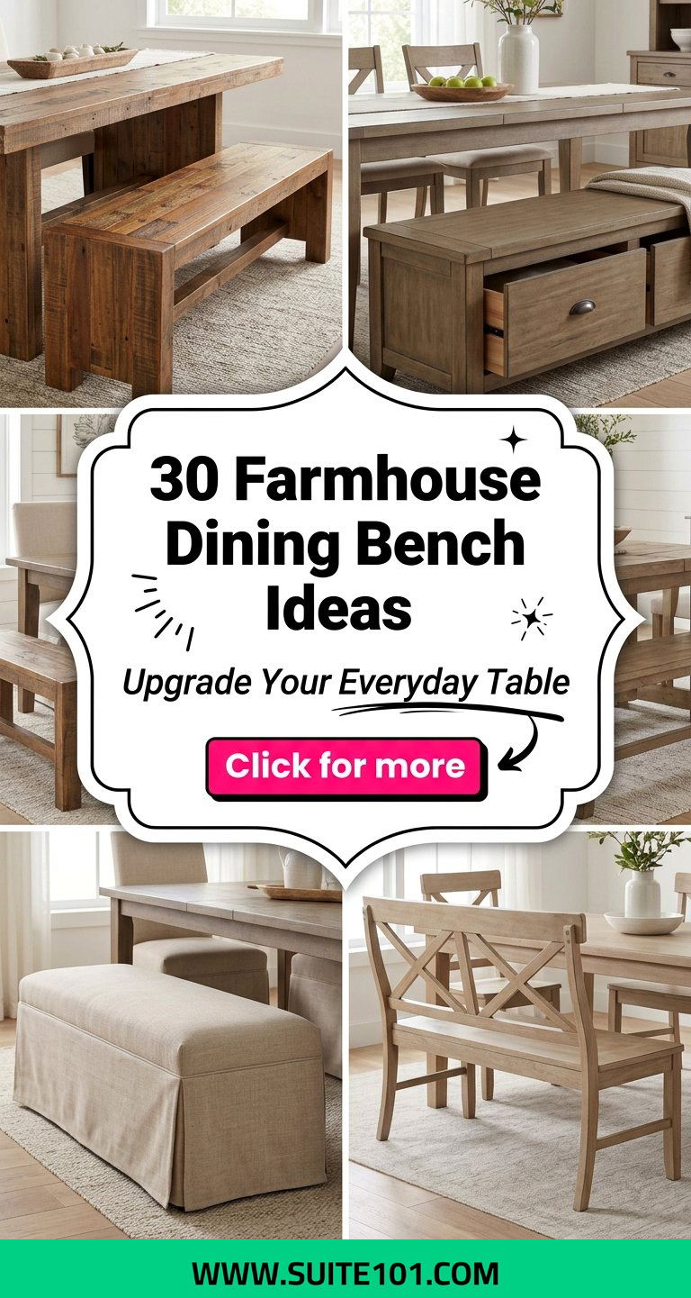 30 Farmhouse Dining Bench Ideas to Upgrade Your Everyday Table - 30 Farmhouse Dining Bench Ideas to Upgrade Your Everyday Table