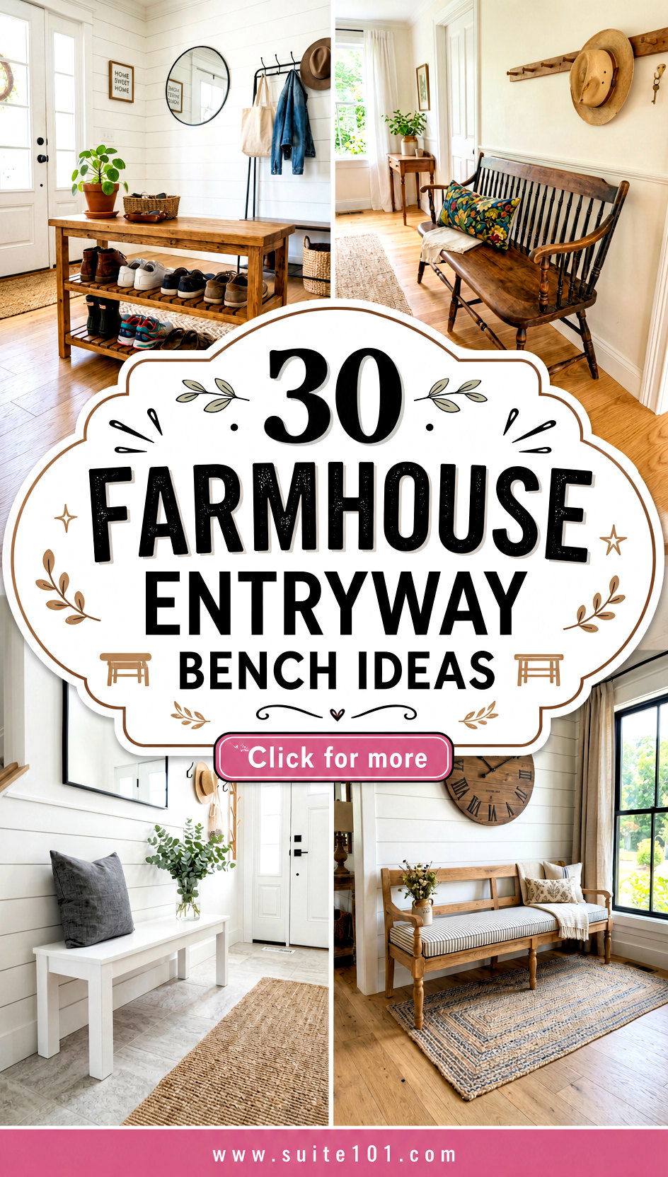 30 Farmhouse Entryway Bench Ideas for Warm Welcoming Spaces - 30 Farmhouse Entryway Bench Ideas for Warm, Welcoming Spaces