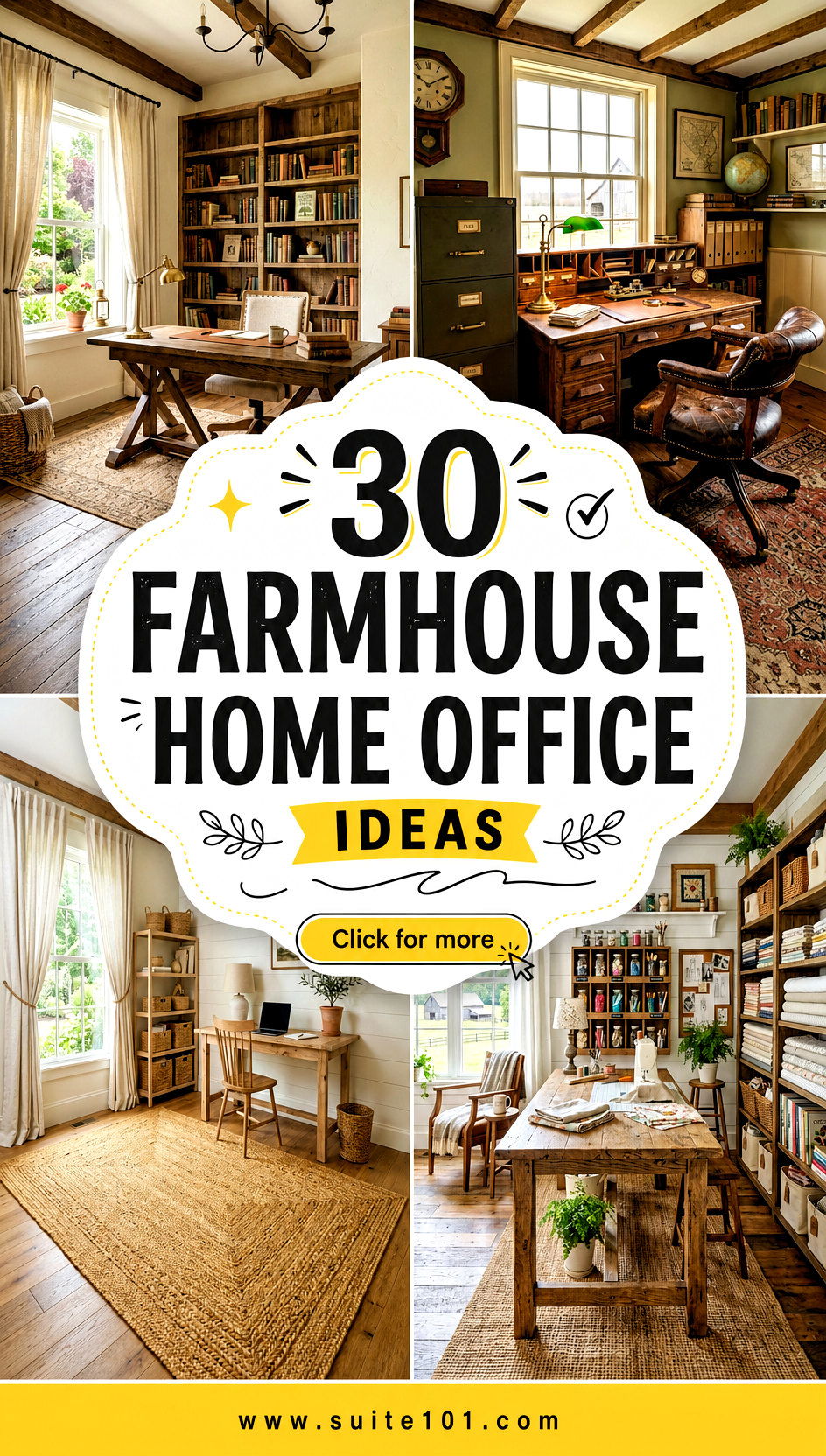 30 Farmhouse Home Office Ideas for Cozy Productive Workdays - 30 Farmhouse Home Office Ideas for Cozy, Productive Workdays