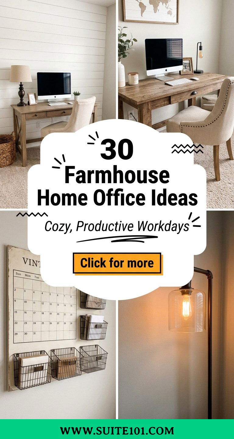 30 Farmhouse Home Office Ideas for Cozy Productive Workdays - 30 Farmhouse Home Office Ideas for Cozy, Productive Workdays