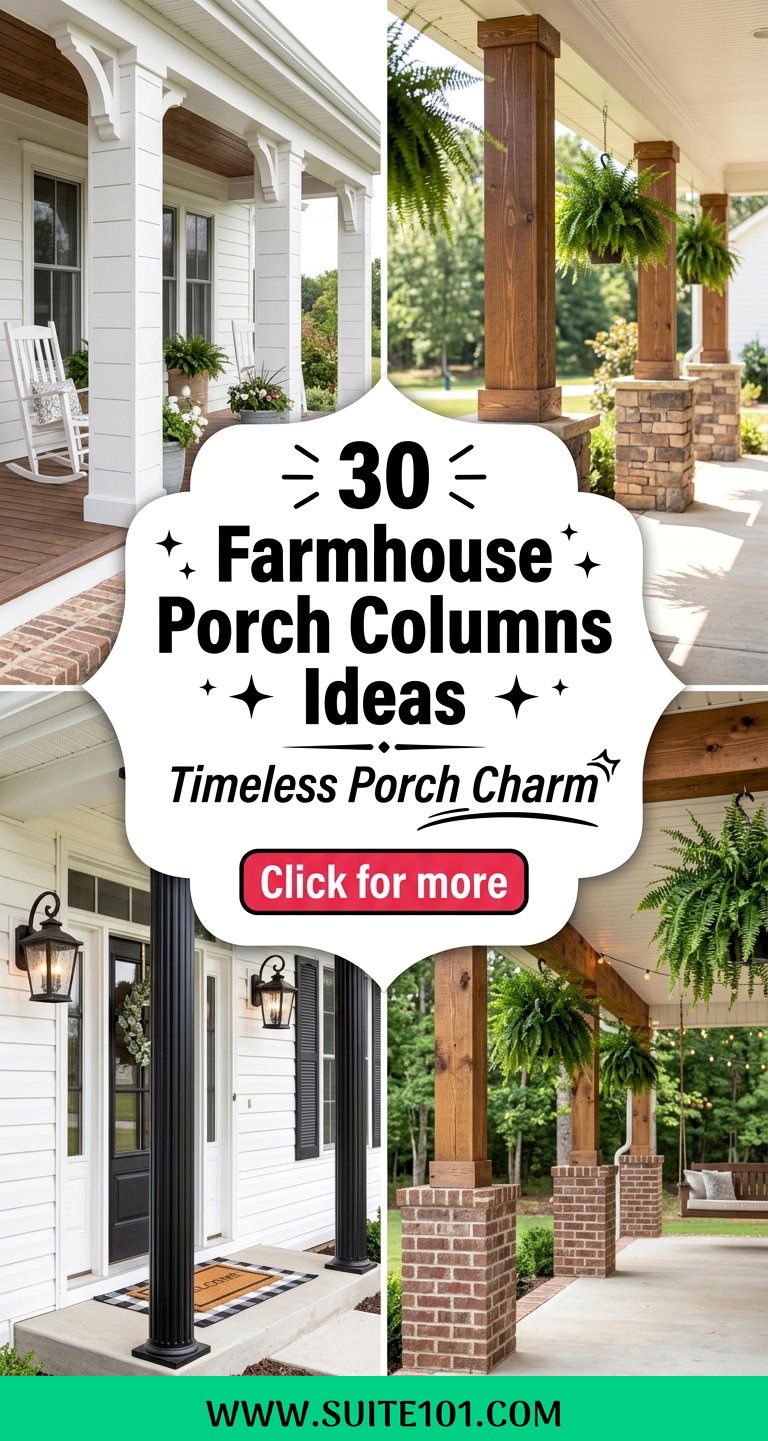 30 Farmhouse Porch Columns Ideas for Timeless Porch Charm - 30 Farmhouse Porch Columns Ideas for Timeless Porch Charm