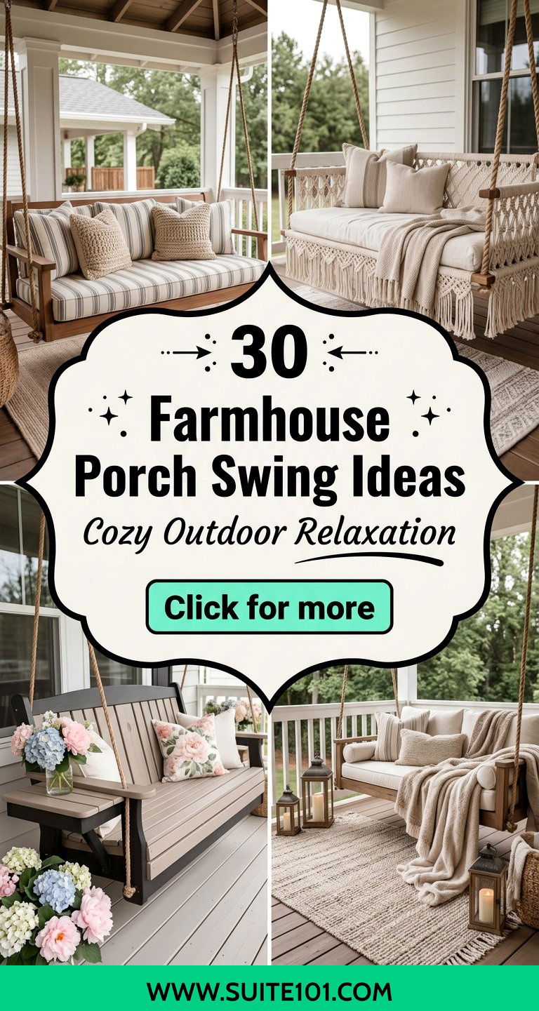 30 Farmhouse Porch Swing Ideas for Cozy Outdoor Relaxation - 30 Farmhouse Porch Swing Ideas for Cozy Outdoor Relaxation