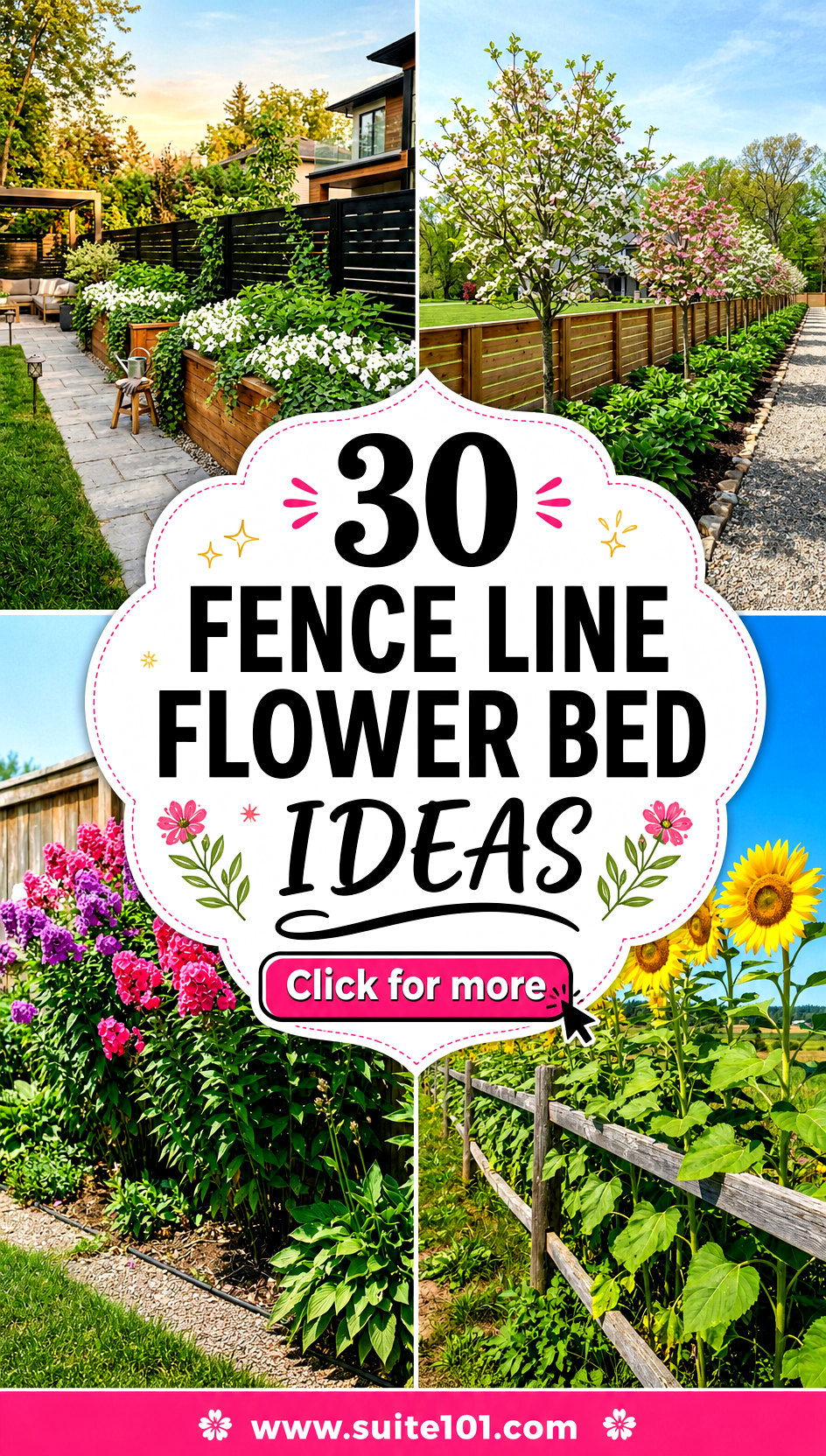 30 Fence Line Flower Bed Ideas to Make Your Yard Bloom More - 30 Fence Line Flower Bed Ideas to Make Your Yard Bloom More