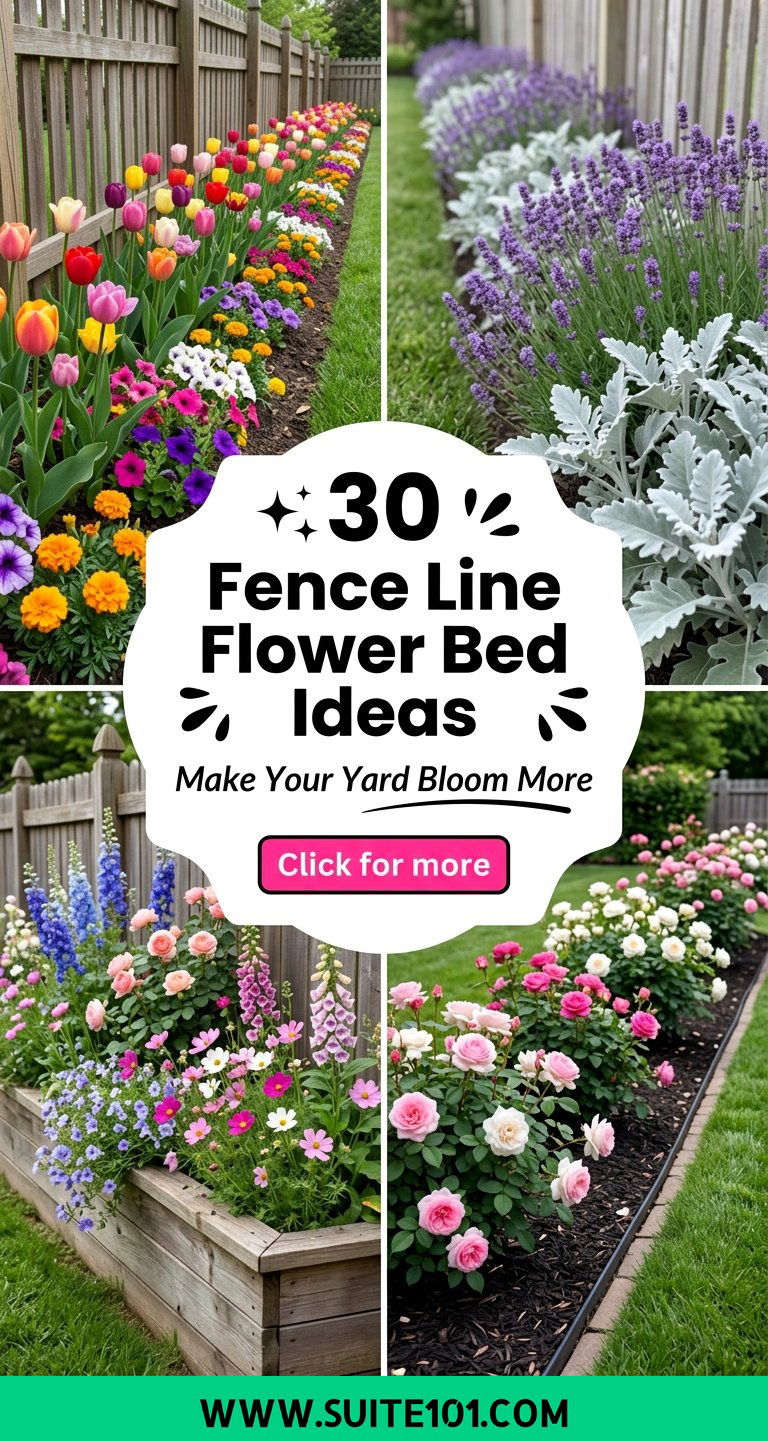 30 Fence Line Flower Bed Ideas to Make Your Yard Bloom More - 30 Fence Line Flower Bed Ideas to Make Your Yard Bloom More