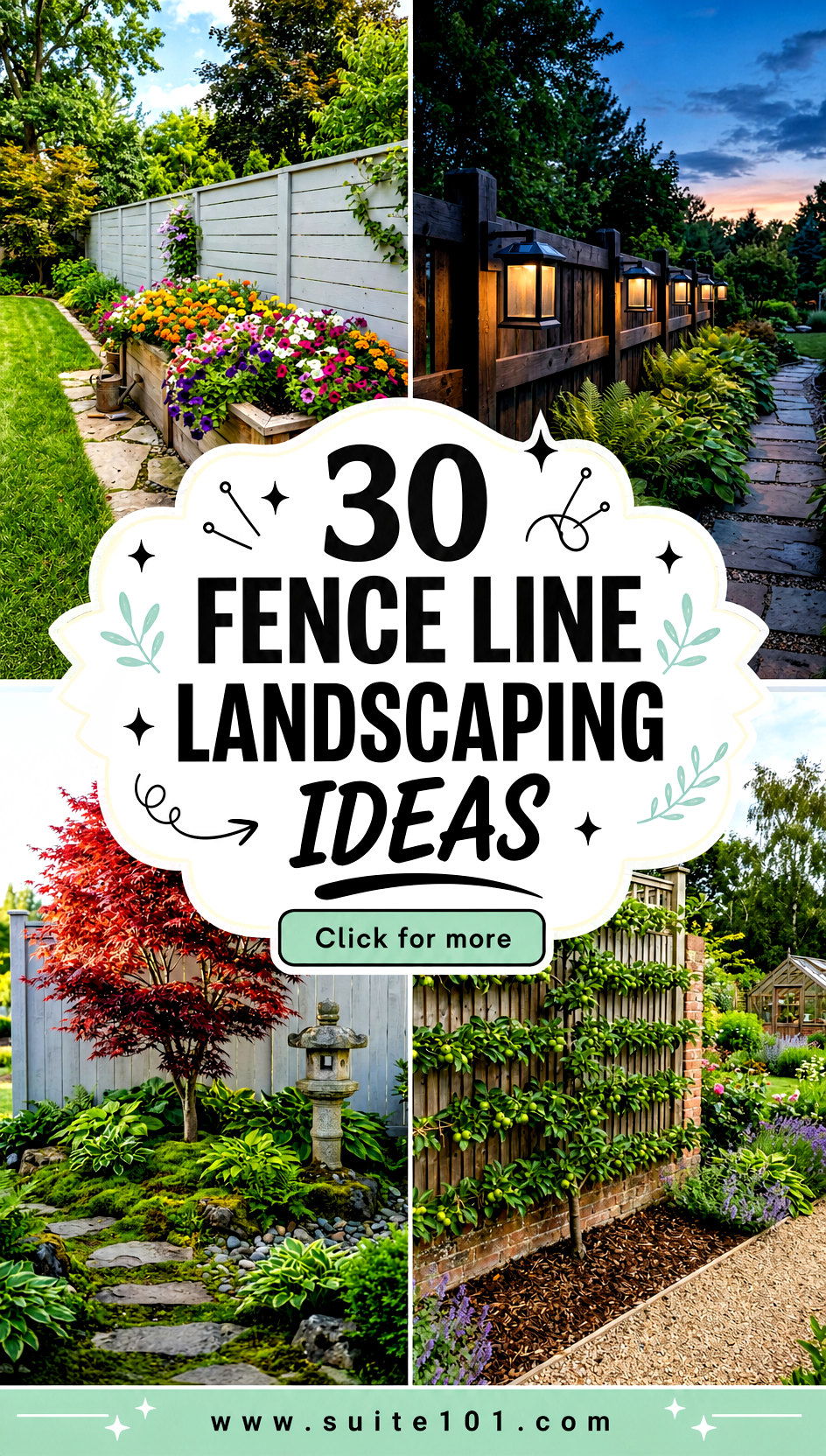 30 Fence Line Landscaping Ideas for a Clean Gorgeous Look - 30 Fence Line Landscaping Ideas for a Clean, Gorgeous Look
