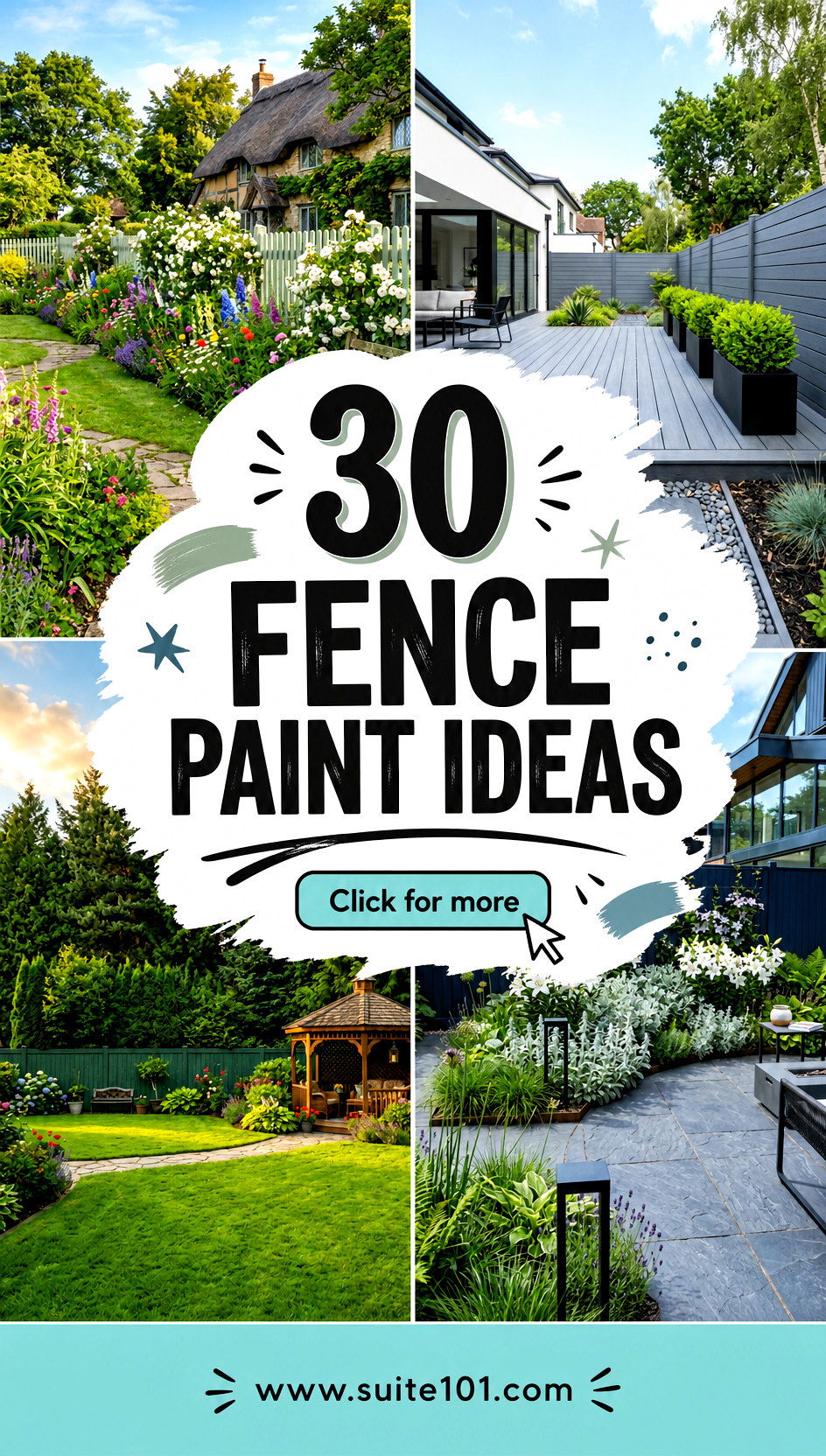 30 Fence Paint Ideas for a Fresh Modern Backyard Upgrade - 30 Fence Paint Ideas for a Fresh, Modern Backyard Upgrade