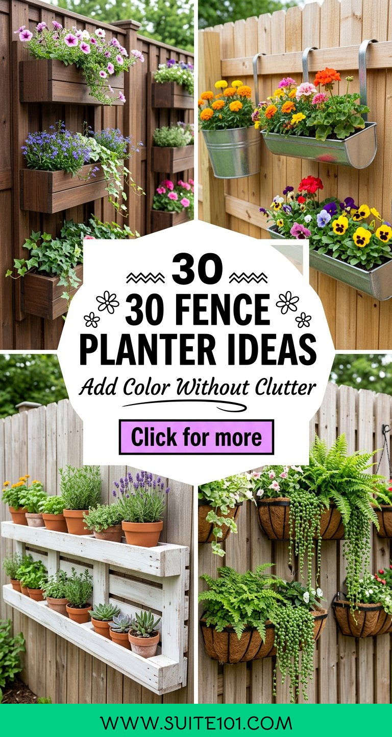 30 Fence Planter Ideas to Add Color Without the Clutter - 30 Fence Planter Ideas to Add Color Without the Clutter