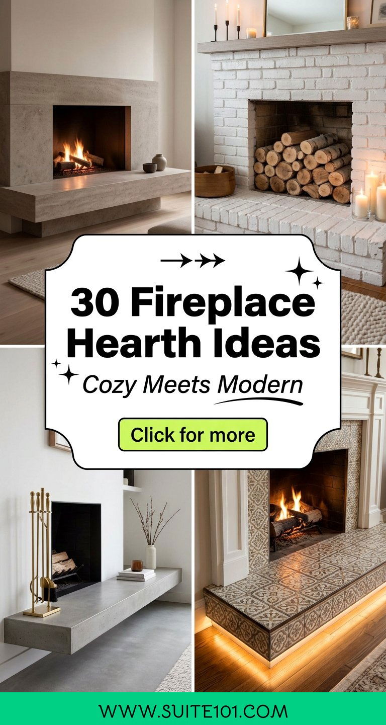30 Fireplace Hearth Ideas for a Cozy Modern Living Room - 30 Fireplace Hearth Ideas for a Cozy, Modern Living Room
