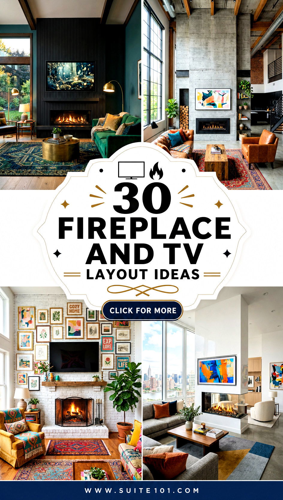 30 Fireplace and TV Layout Ideas for a Clean Cozy Focal Wall - 30 Fireplace and TV Layout Ideas for a Clean, Cozy Focal Wall