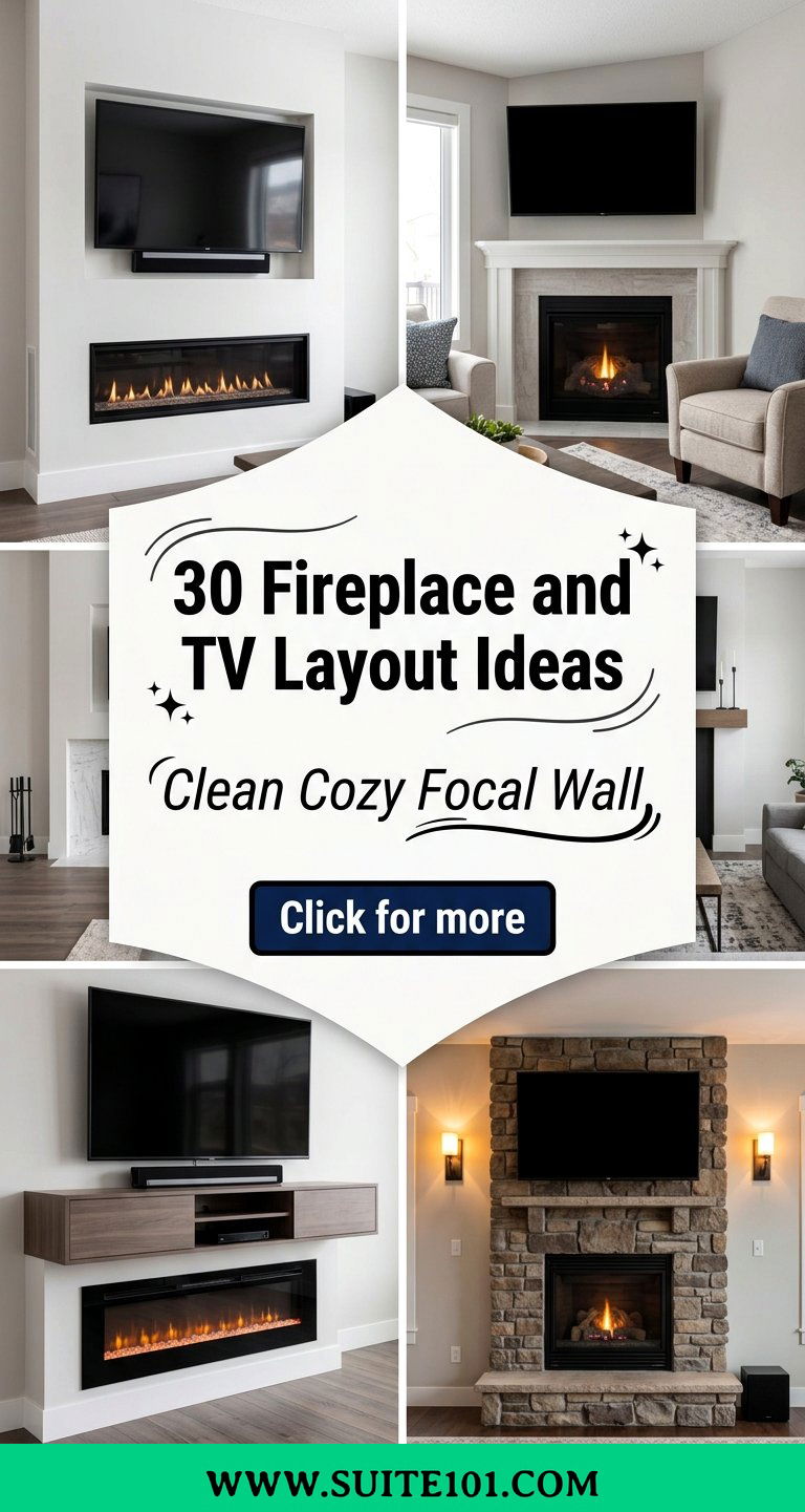 30 Fireplace and TV Layout Ideas for a Clean Cozy Focal Wall - 30 Fireplace and TV Layout Ideas for a Clean, Cozy Focal Wall