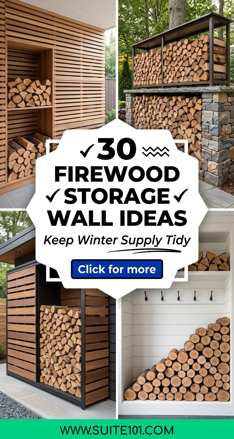 30 Firewood Storage Wall Ideas to Keep Your Winter Supply Tidy - 30 Firewood Storage Wall Ideas to Keep Your Winter Supply Tidy