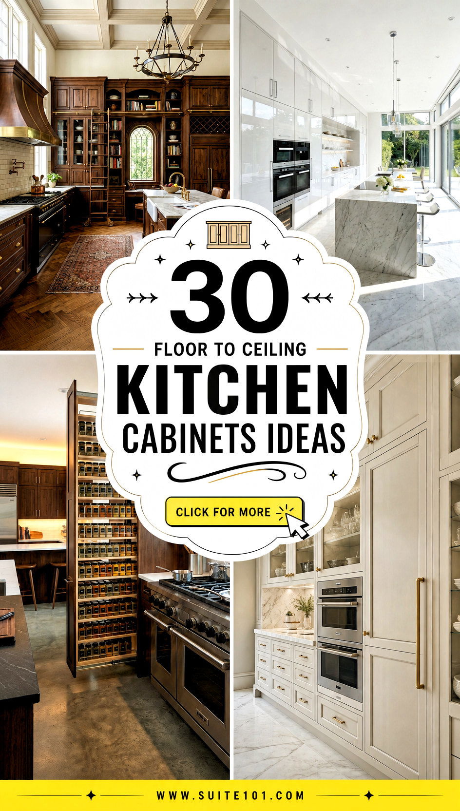 30 Floor to Ceiling Kitchen Cabinets Ideas for a Dream Kitchen - 30 Floor to Ceiling Kitchen Cabinets Ideas for a Dream Kitchen