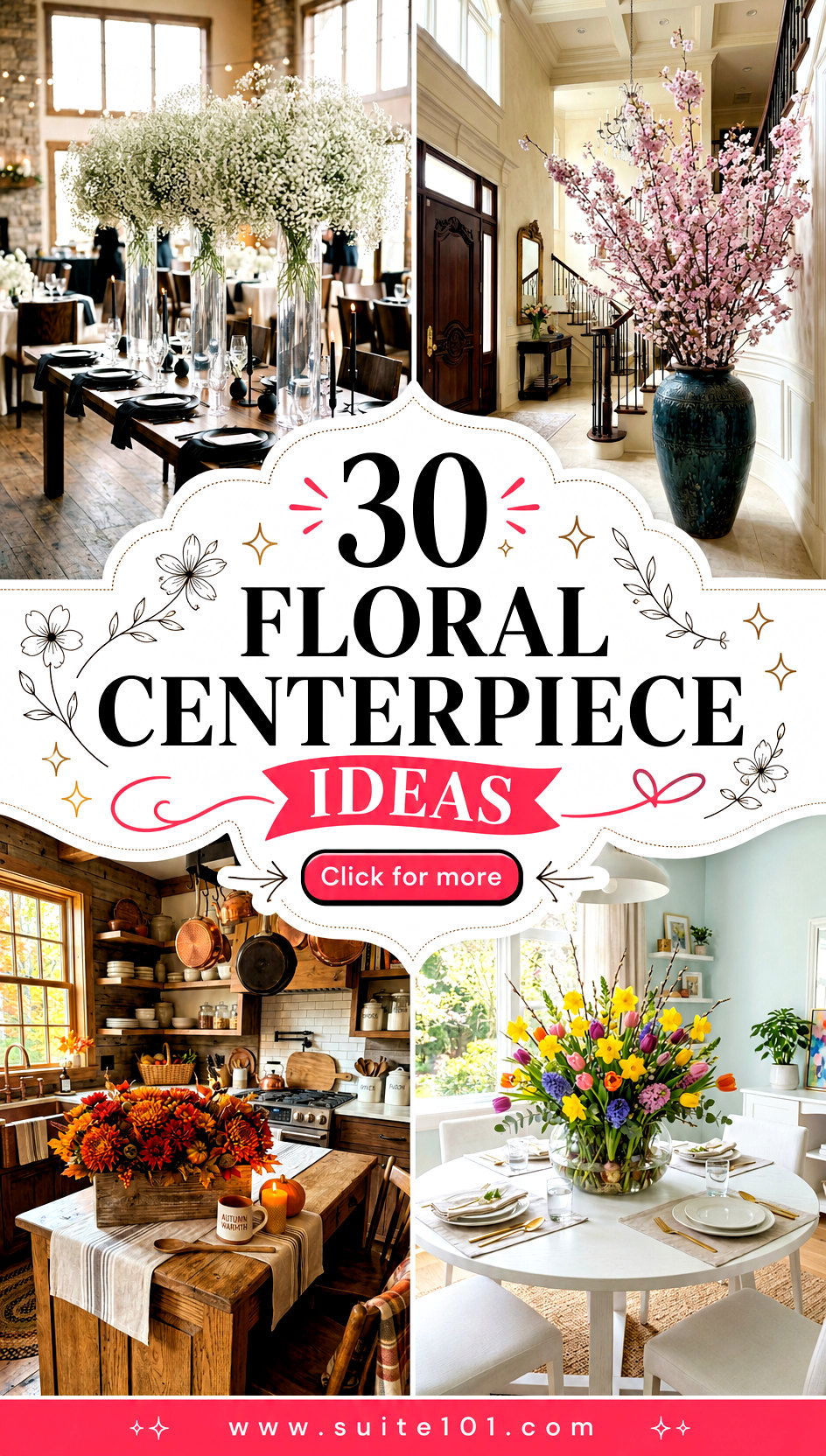 30 Floral Centerpiece Ideas to Make Every Table Look Elegant - 30 Floral Centerpiece Ideas to Make Every Table Look Elegant