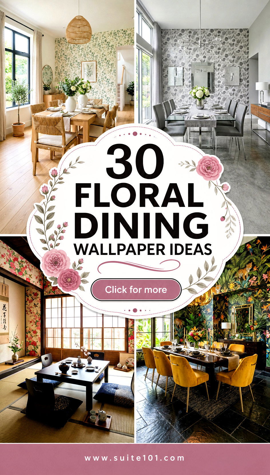 30 Floral Dining Wallpaper Ideas To Elevate Every Meal - 30 Floral Dining Wallpaper Ideas To Elevate Every Meal