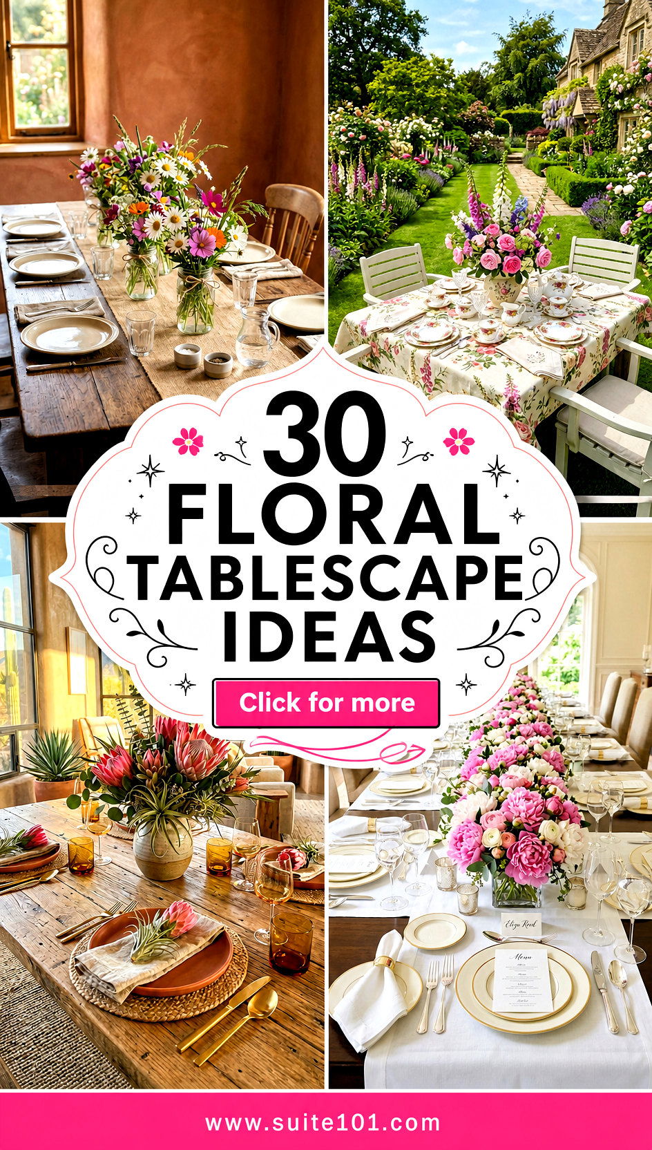 30 Floral Tablescape Ideas to Wow Guests at Your Next Dinner - 30 Floral Tablescape Ideas to Wow Guests at Your Next Dinner