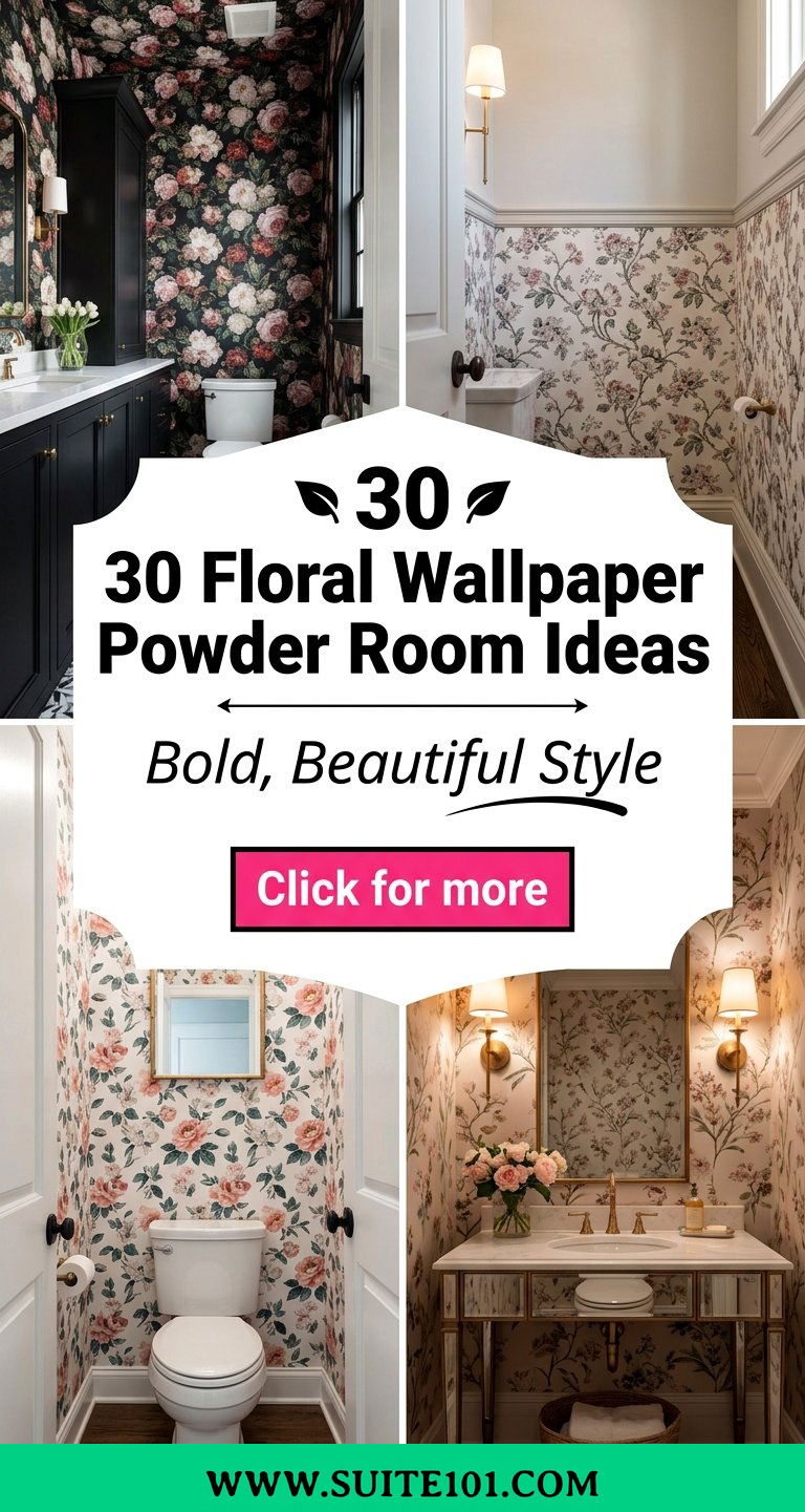 30 Floral Wallpaper Powder Room Ideas For Bold Beautiful Style - 30 Floral Wallpaper Powder Room Ideas For Bold, Beautiful Style