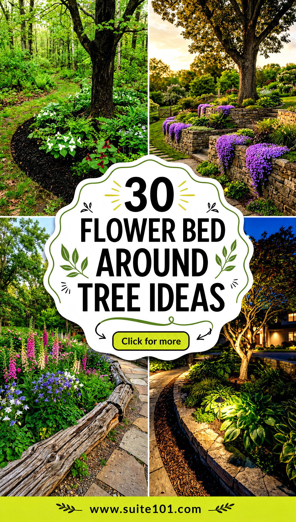 30 Flower Bed Around Tree Ideas for a Beautiful Landscape - 30 Flower Bed Around Tree Ideas for a Beautiful Landscape