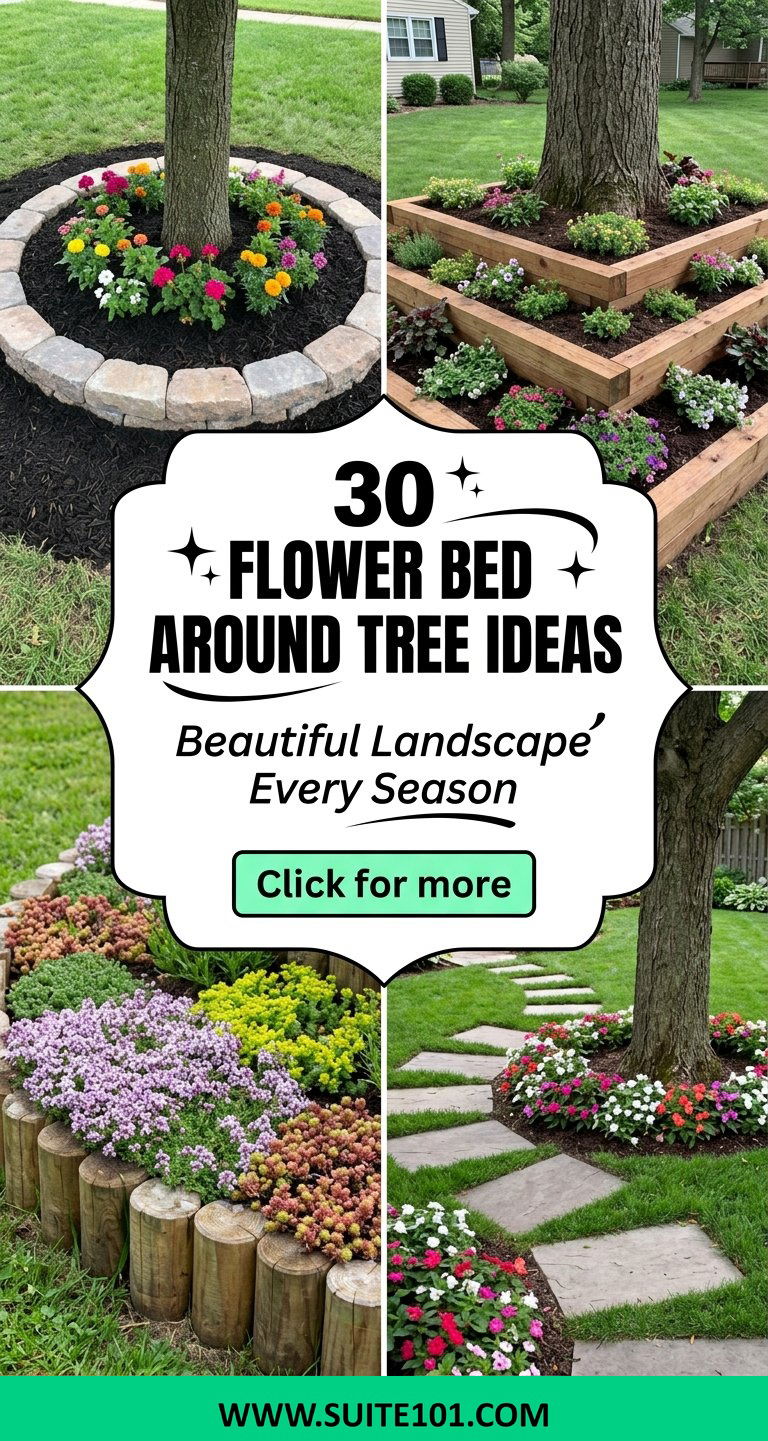 30 Flower Bed Around Tree Ideas for a Beautiful Landscape - 30 Flower Bed Around Tree Ideas for a Beautiful Landscape