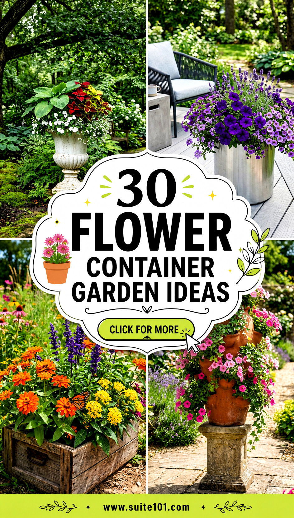 30 Flower Container Garden Ideas for Color on Any Patio - 30 Flower Container Garden Ideas for Color on Any Patio