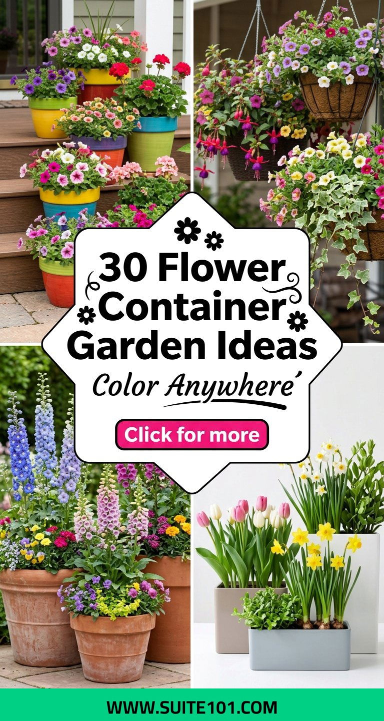 30 Flower Container Garden Ideas for Color on Any Patio - 30 Flower Container Garden Ideas for Color on Any Patio