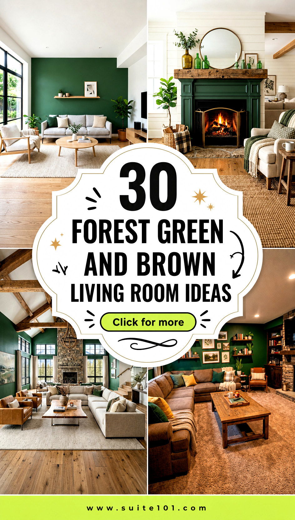 30 Forest Green and Brown Living Room Ideas for Cozy Style - 30 Forest Green and Brown Living Room Ideas for Cozy Style