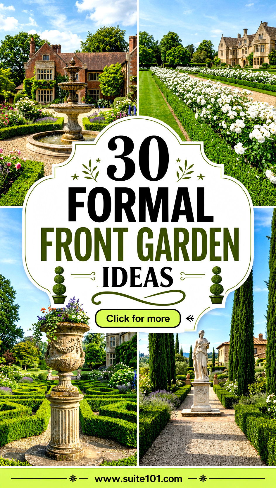 30 Formal Front Garden Ideas for Symmetry and Curb Appeal - 30 Formal Front Garden Ideas for Symmetry and Curb Appeal