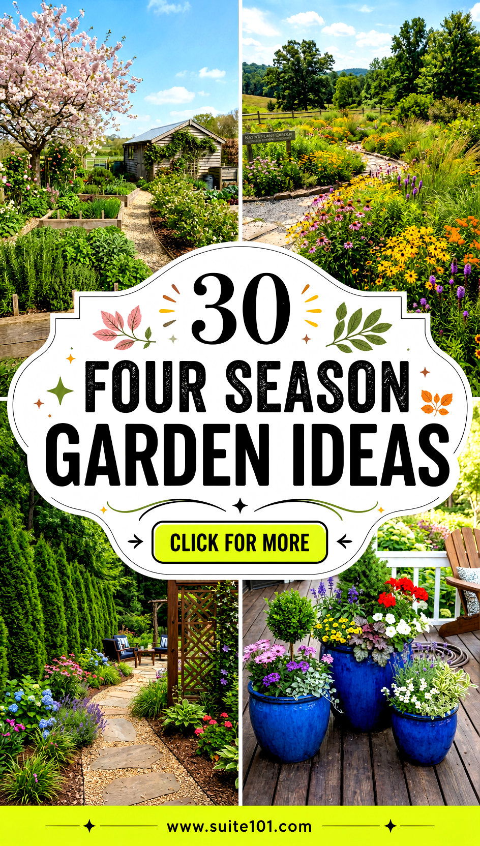 30 Four Season Garden Ideas for Beautiful Color All Year Long - 30 Four Season Garden Ideas for Beautiful Color All Year Long