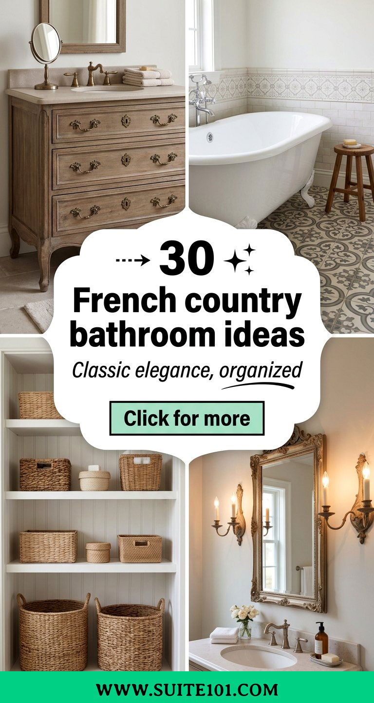 30 French country bathroom ideas classic elegance with storage - 30 French country bathroom ideas: classic elegance with storage