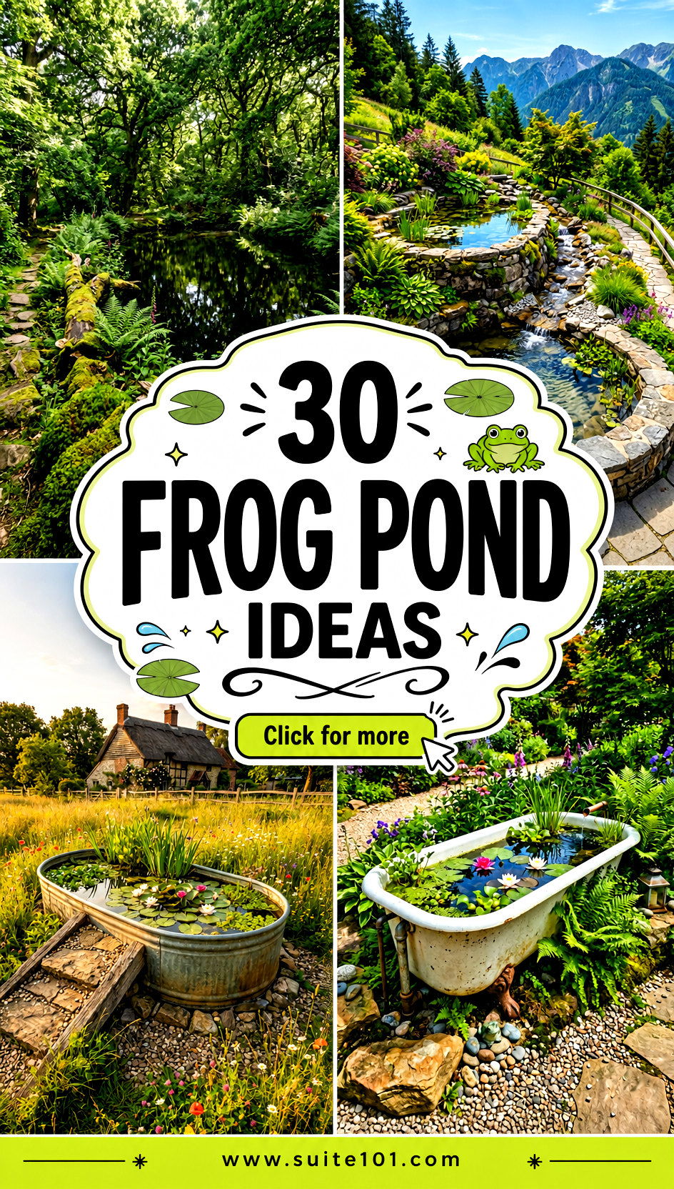 30 Frog Pond Ideas to Attract Wildlife and Create Relaxing Water - 30 Frog Pond Ideas to Attract Wildlife and Create Relaxing Water