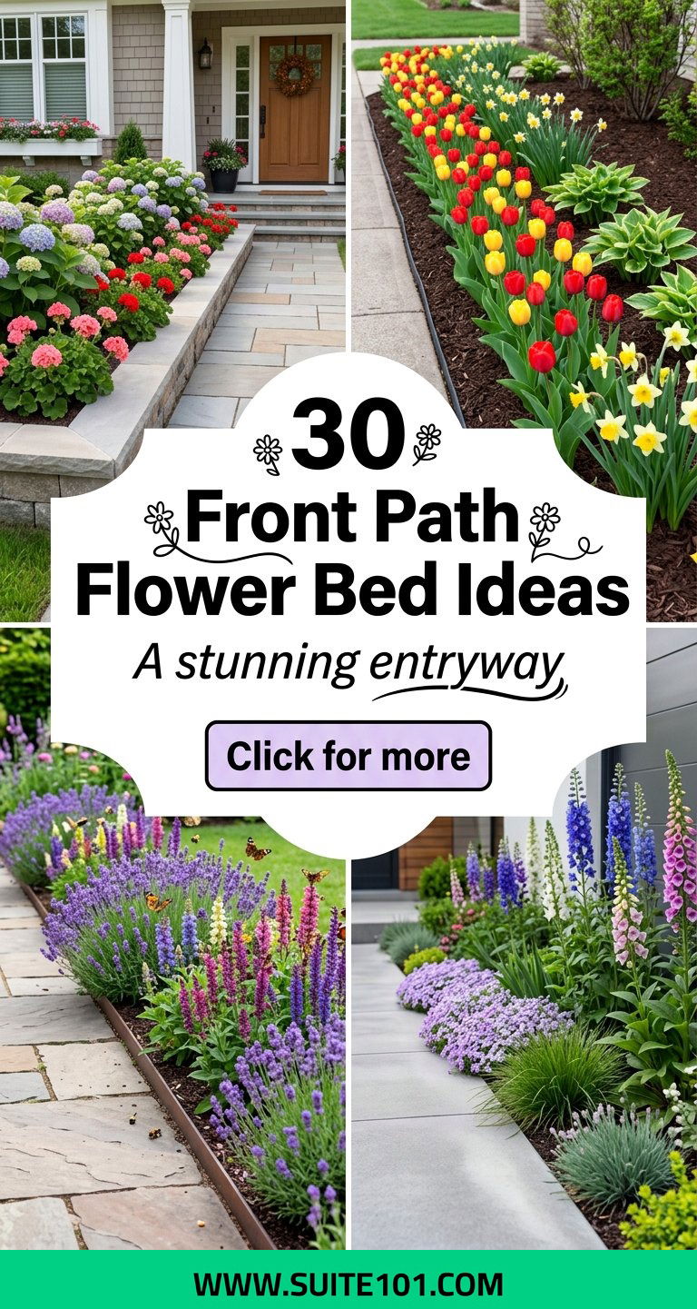 30 Front Path Flower Bed Ideas for a Stunning Entryway - 30 Front Path Flower Bed Ideas for a Stunning Entryway