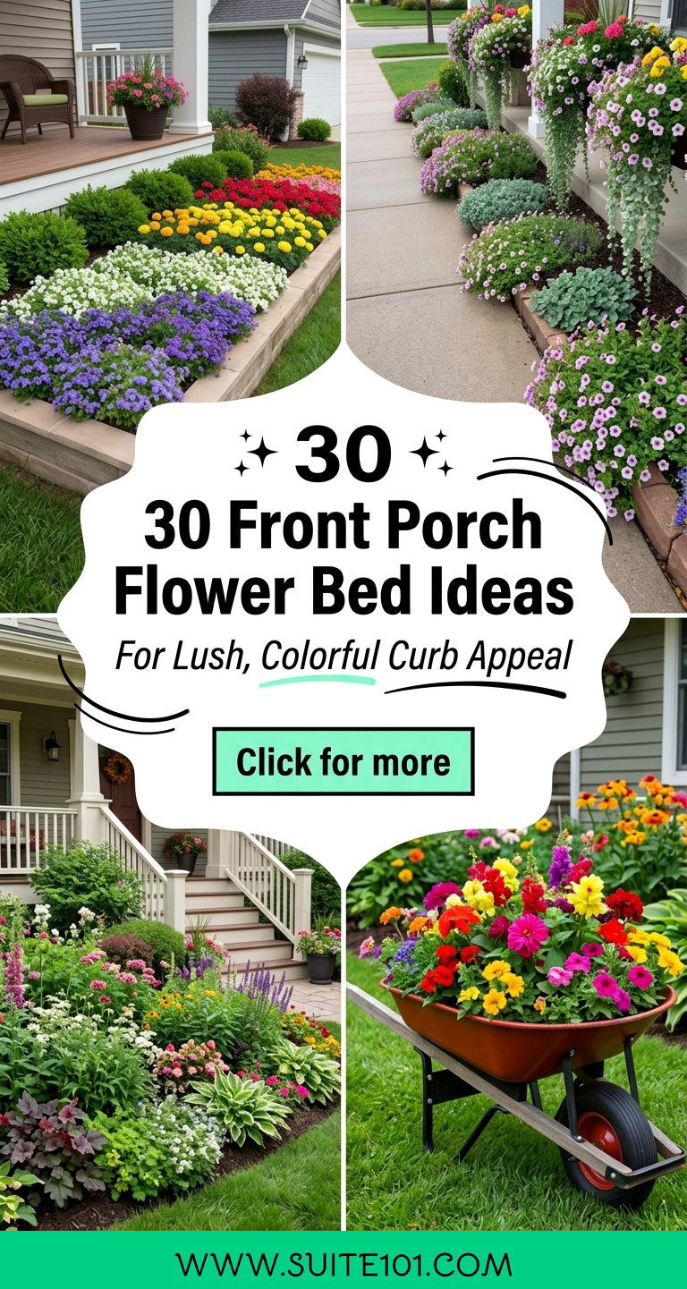 30 Front Porch Flower Bed Ideas for Lush Colorful Curb Appeal - 30 Front Porch Flower Bed Ideas for Lush, Colorful Curb Appeal