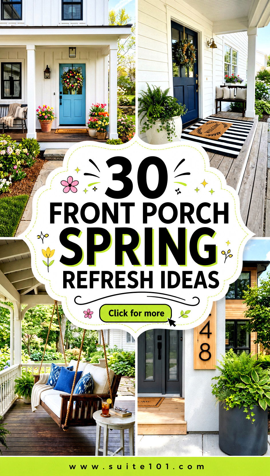 30 Front Porch Spring Refresh Ideas for a Fresh Inviting Welcome - 30 Front Porch Spring Refresh Ideas for a Fresh, Inviting Welcome