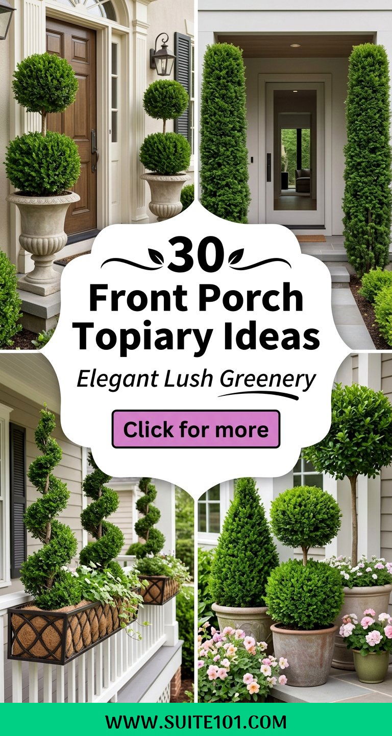 30 Front Porch Topiary Ideas for Elegant Lush Greenery - 30 Front Porch Topiary Ideas for Elegant Lush Greenery