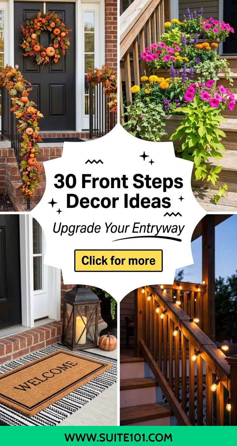 30 Front Steps Decor Ideas to Upgrade Your Entryway - 30 Front Steps Decor Ideas to Upgrade Your Entryway
