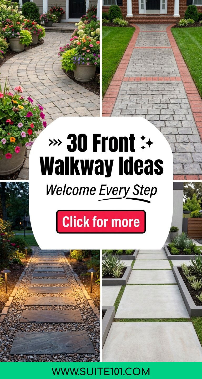 30 Front Walkway Ideas to Create a Welcoming Path - 30 Front Walkway Ideas to Create a Welcoming Path