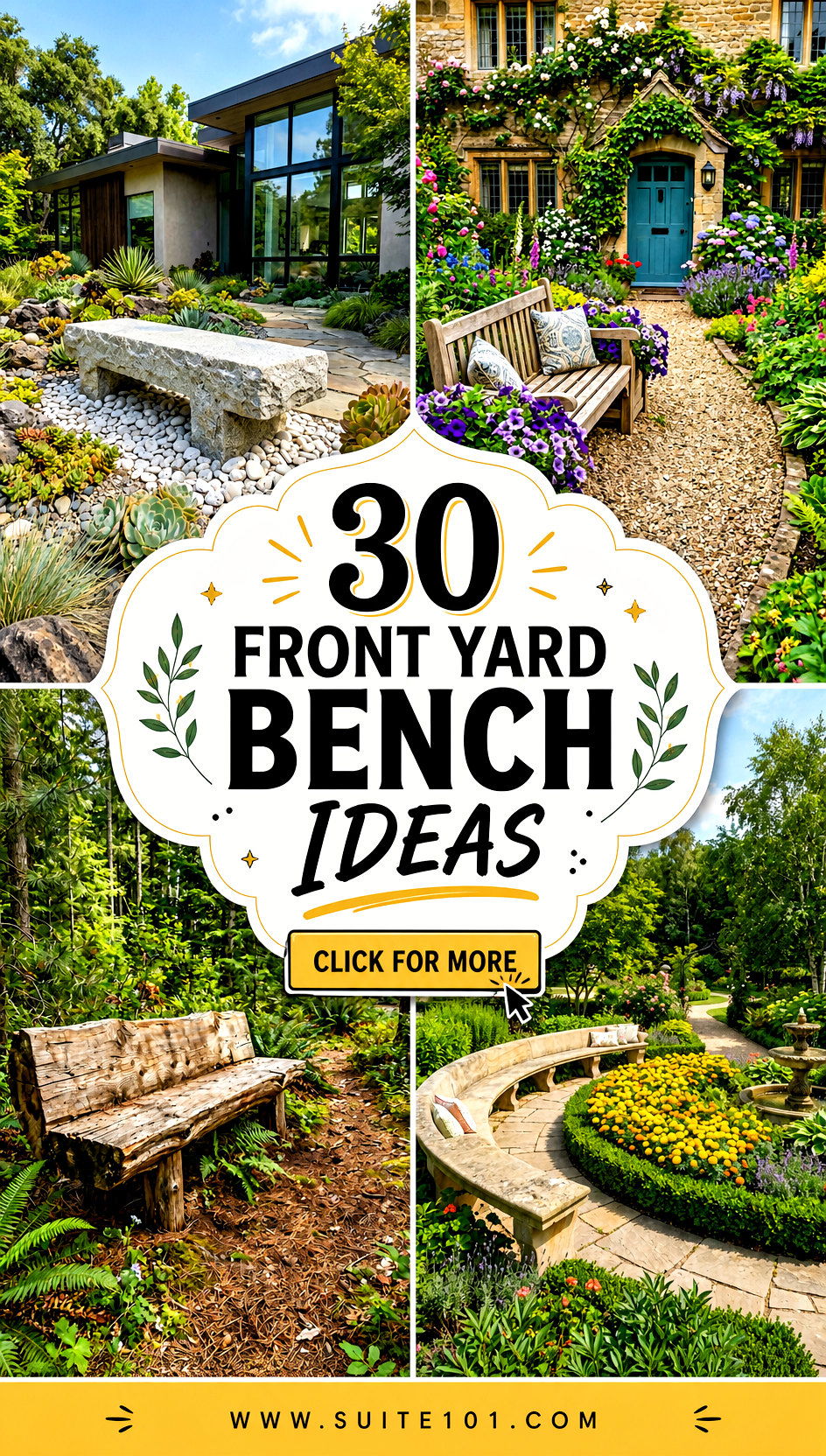30 Front Yard Bench Ideas for a Cozy Outdoor Spot and Style - 30 Front Yard Bench Ideas for a Cozy Outdoor Spot and Style