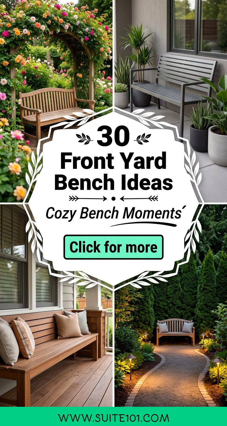 30 Front Yard Bench Ideas for a Cozy Outdoor Spot and Style - 30 Front Yard Bench Ideas for a Cozy Outdoor Spot and Style